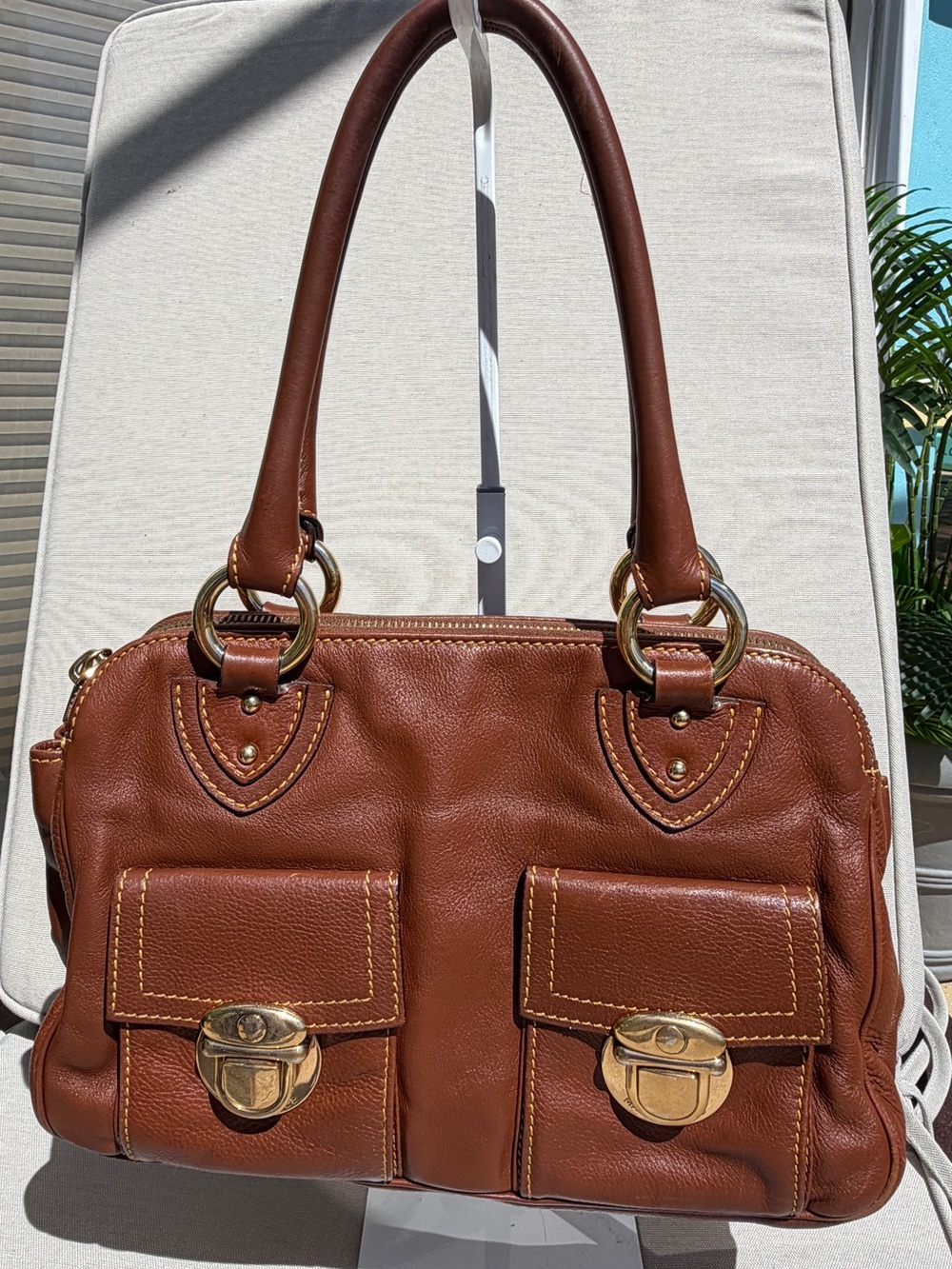 Marc Jacobs Vintage Brown Leather Blake Multi Pocket Shoulder Bag 2006